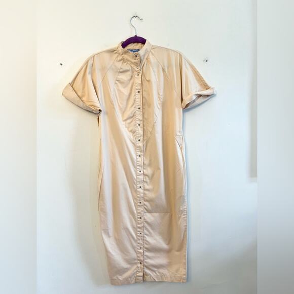Thierry Mugler vintage safari dress utility peace short sleeve made in  France 6